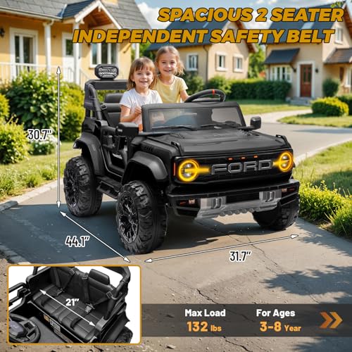 2 Seater Ride On Car for Kids, 24v Electric Truck with Remote Control, Blue V213