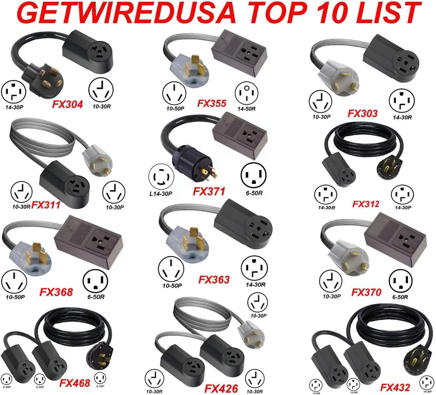 NEMA 10-30R Dryer Adapter Cord, 3-Pin Plug to 3-Prong Receptacle P123662