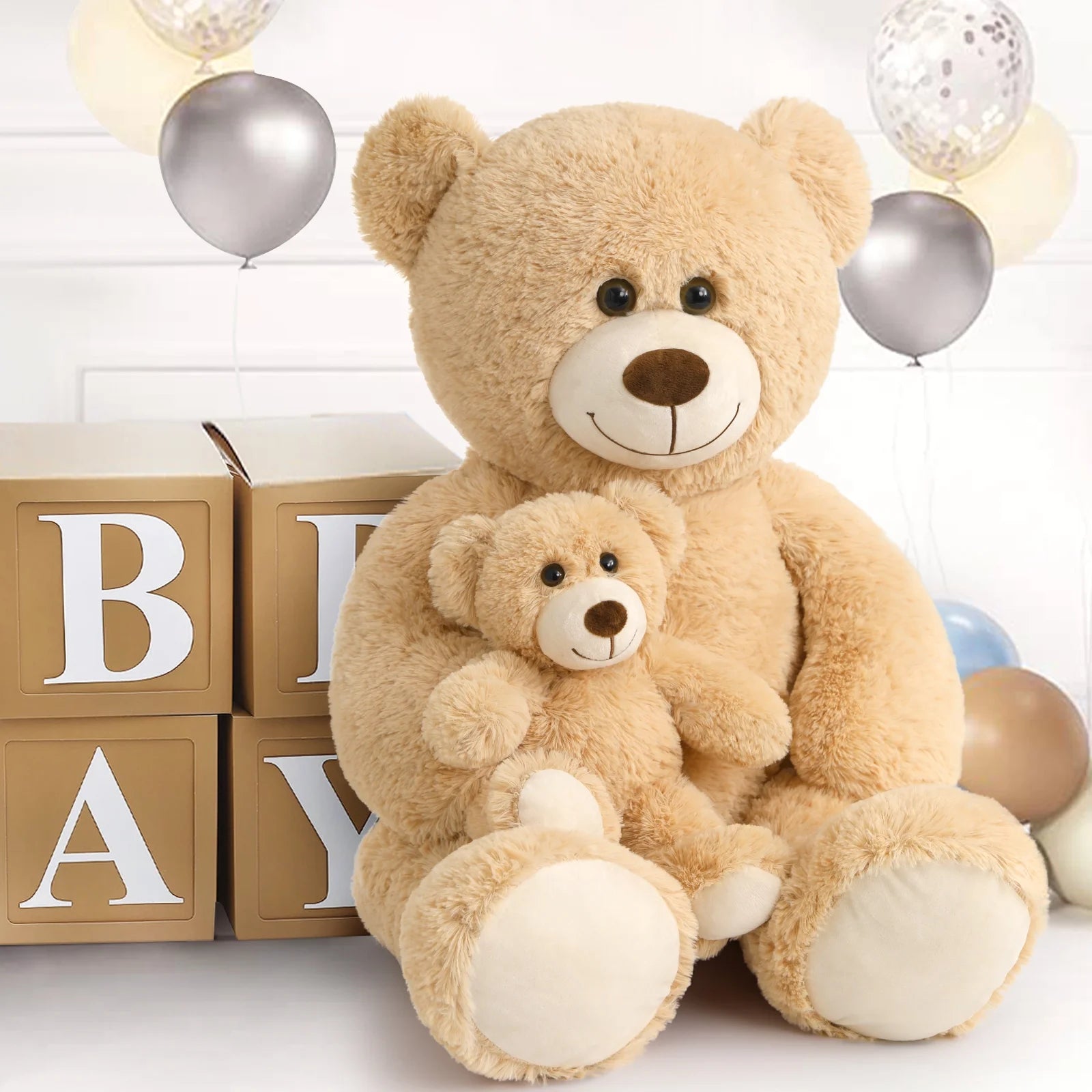 Giant Teddy Bear Mommy and Baby Soft Plush Stuffed Animal E936