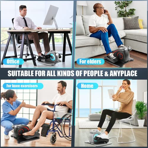Under Desk Elliptical Machine - Quiet Pedal Exerciser for Seniors, Office & Home, Low-Impact Seated Leg Workout Equipment U896385