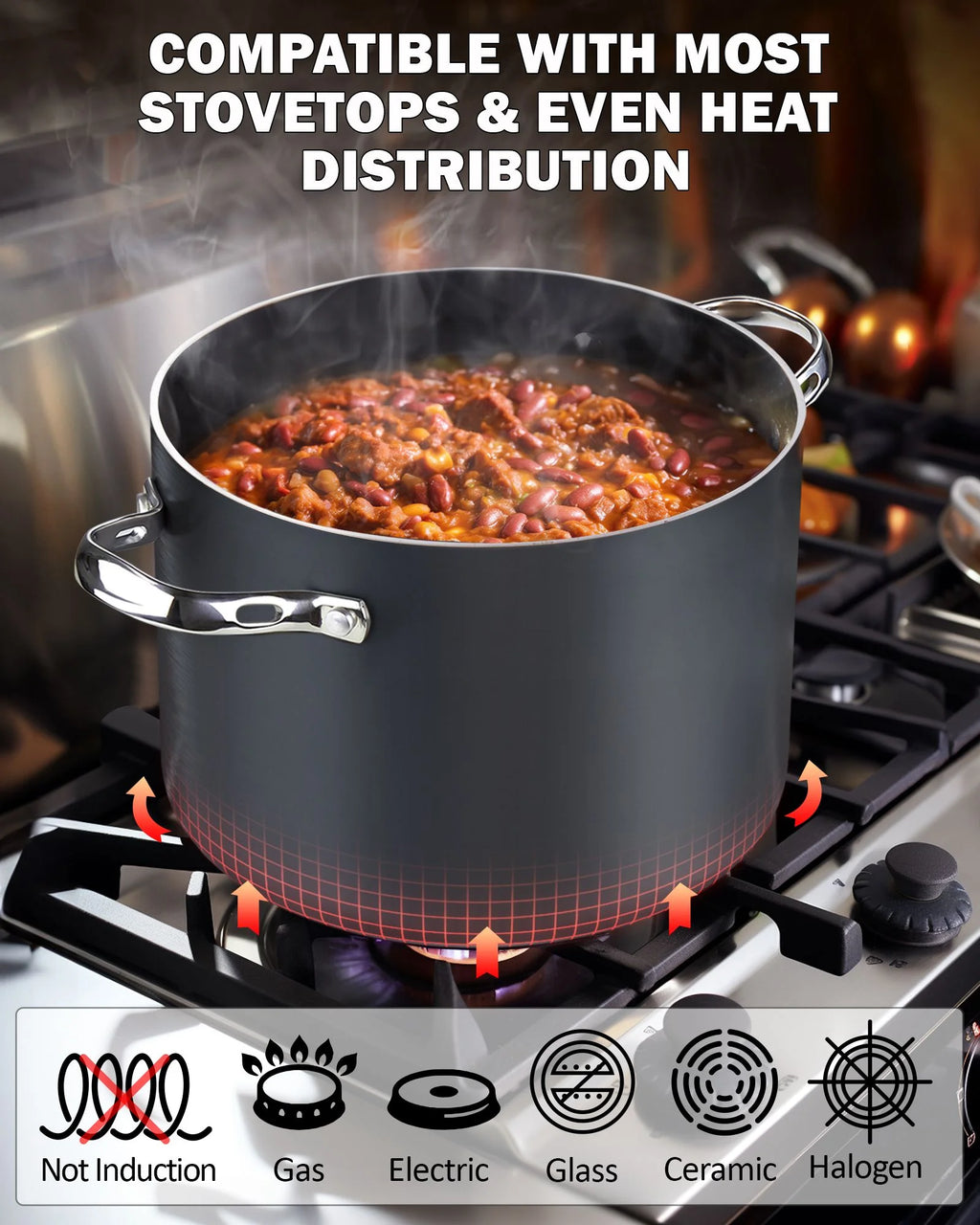 Nonstick Hard Anodized Cookware Set, 8-Piece Pots and Pans A591