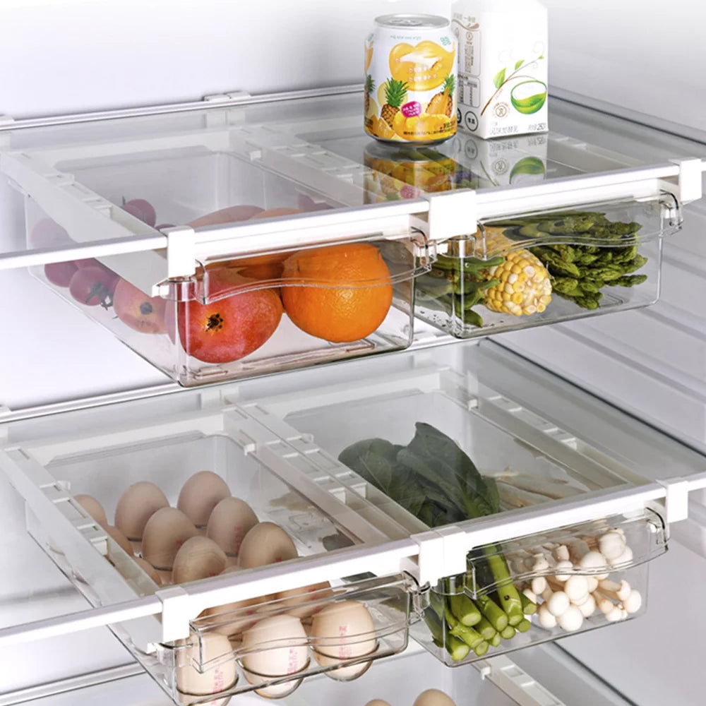 Transparent Refrigerator Egg Tray with Handle, Vegetable Storage Box F36791