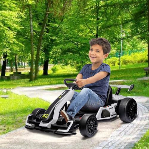 Electric Go Kart for Kids with Drift Function, Adjustable Seat, 8mph Y28704