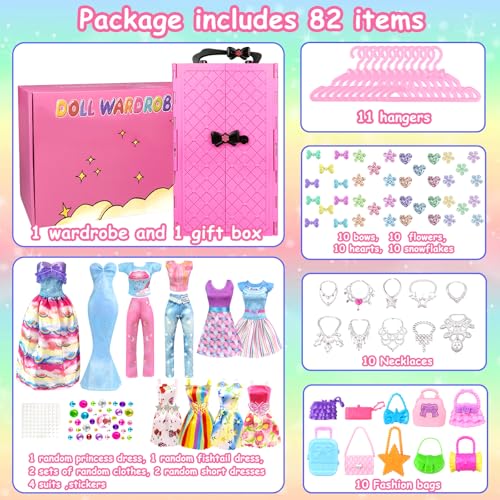 Doll Clothes and Accessories with Closet for 11.5 Inch Doll N68917