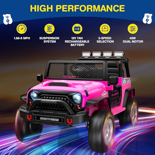12V Kids Electric Ride On Car with Remote Control, Bluetooth Speaker, LED Lights Z308