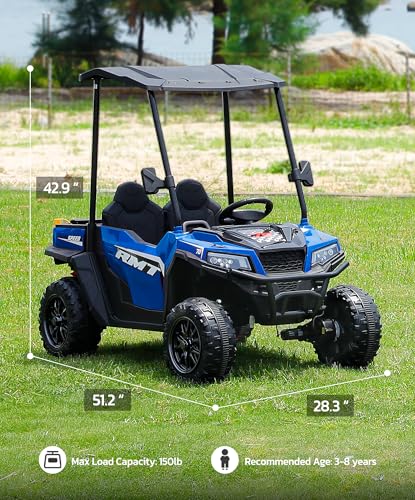 24V Ride on Car 2 Seater with Sun Shade, Dump Bed, 4WD, Pink S782676