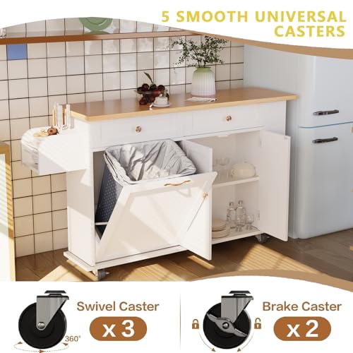 Movable Kitchen Island with Drop Leaf and Power Outlet Y932