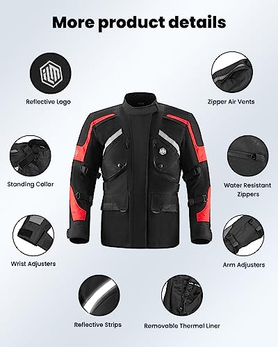 Motorcycle Jacket Adventure Riding Armored Airflow Waterproof H288