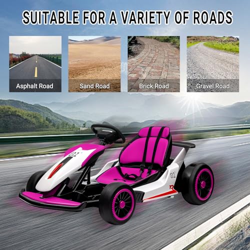 Electric Drift Kart for Kids, 2x200W Motor, 7AH Battery, Ages 6+ S301