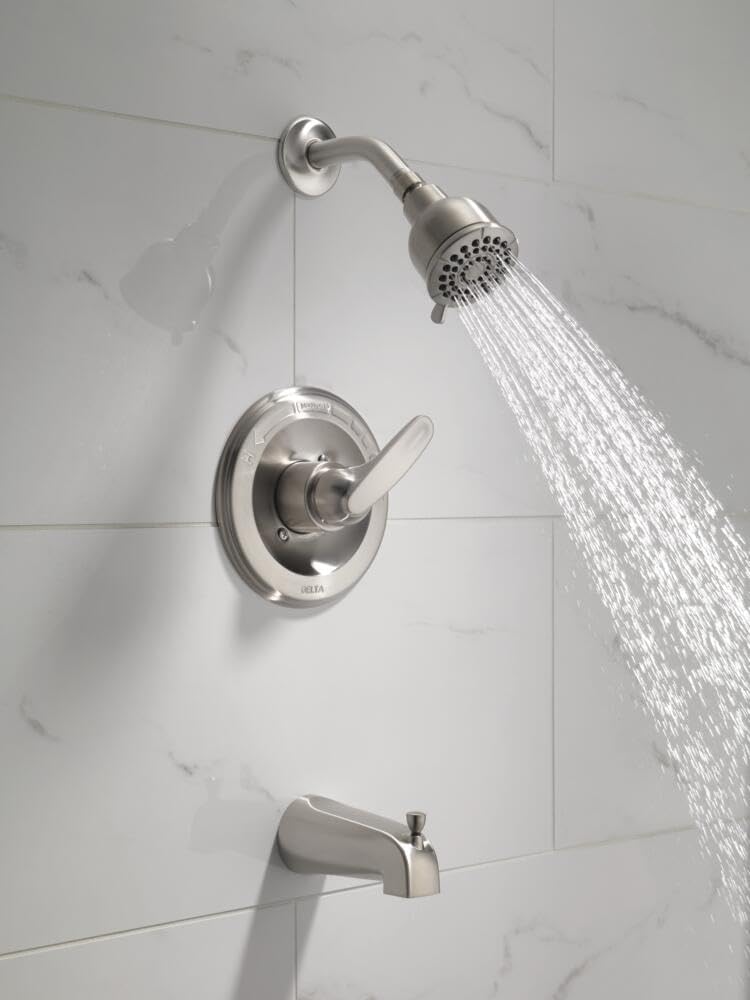 Brushed Nickel Shower Faucet Set with 2-Spray Shower Head and Tub Trim Kit V26036