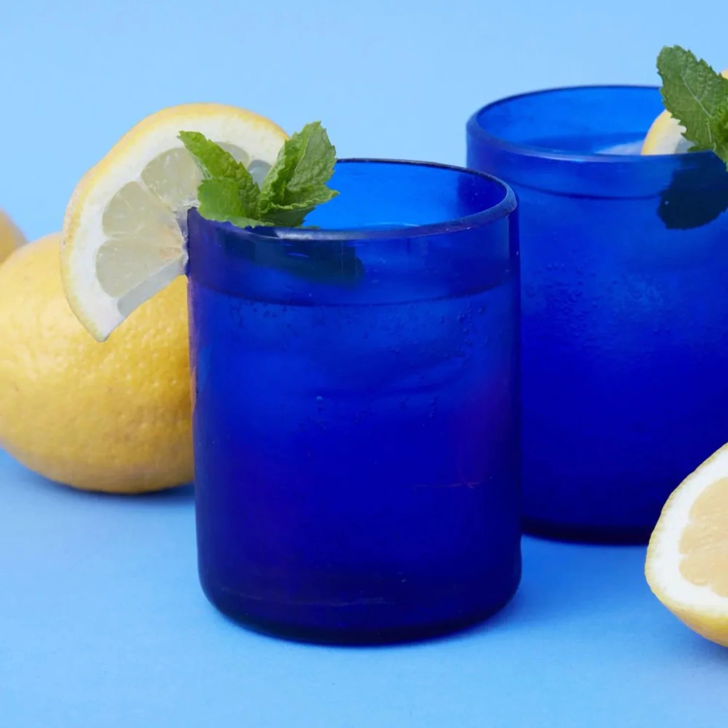 Blue Water Glasses Tumblers A7540