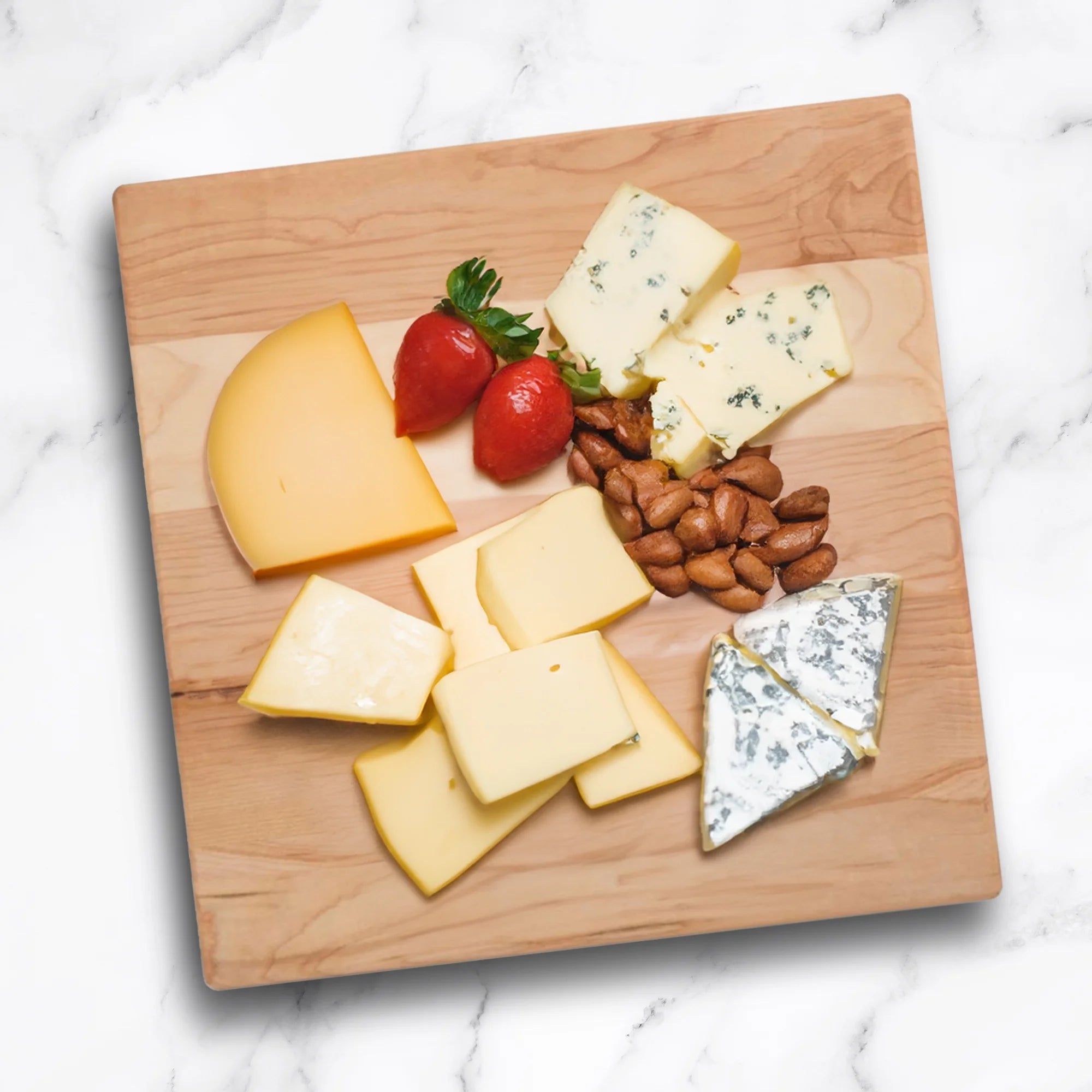 Maple Wood Cutting Board for Kitchen, 12" x 12" x 1.5" Z269565