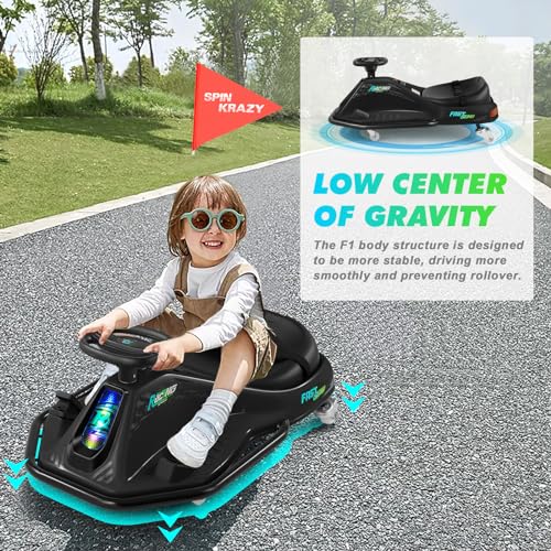 24V Electric Drifting Go Kart for Kids with Rotating Wheels, Pink D311017