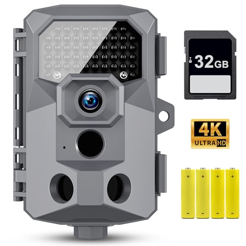 4K 48MP Trail Camera with Night Vision and Motion Activation I8624