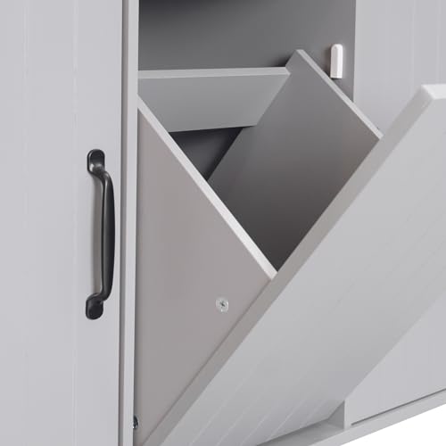 Farmhouse Kitchen Island with Drop Leaf, Barn Door and Power Outlet C3058