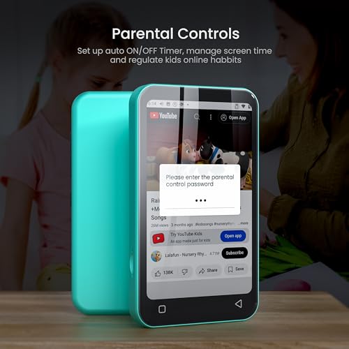 80GB Kids MP3 Player with Bluetooth, Parental Controls, WiFi, 4" Screen (Pink) X22066