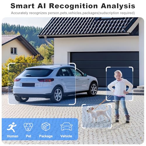 Solar Security Cameras Wireless Outdoor, 2K Pan/Tilt 360° View, AI Motion Detection, Color Night Vision C8536
