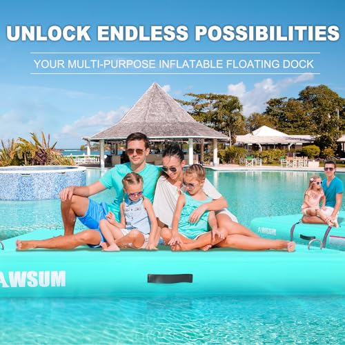 Inflatable Floating Dock Platform with Non-Slip Surface for Pool Beach Ocean B86969