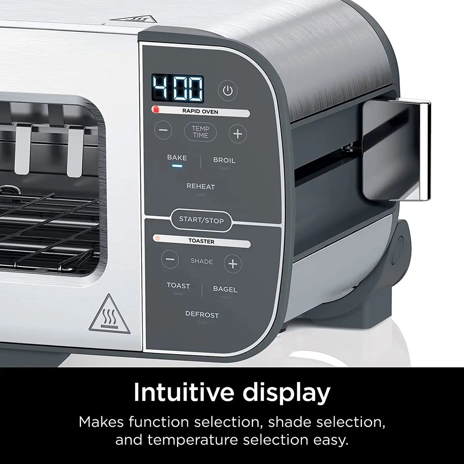 2-in-1 Flip Toaster Oven, Compact 2-Slice, Stainless Steel Y5883