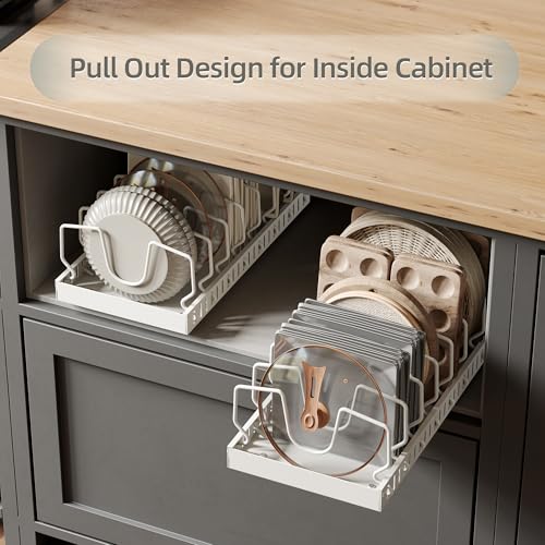 Pots and Pans Organizer Under Cabinet with 8 Dividers A1326