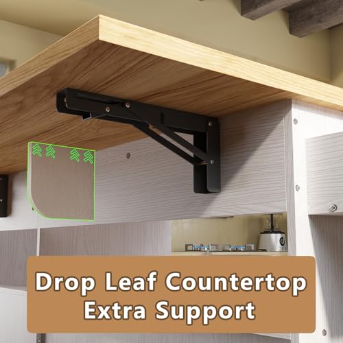 Rolling Kitchen Island Cart with Drop Leaf Countertop and Storage S311
