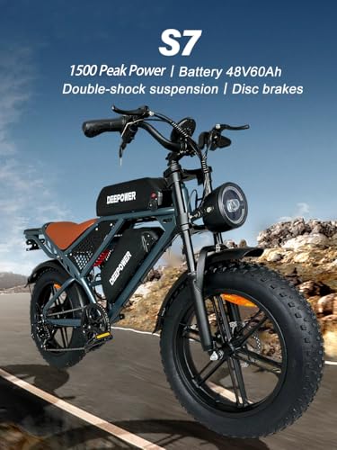 Electric Bike for Adult, 1500W Brushless Motor, 30 MPH Fat Tire, 20" Dual Suspension K344
