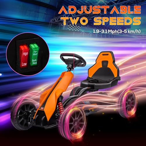12V Electric Go Kart for Kids, Ride-On Toy with Adjustable Speed W1614