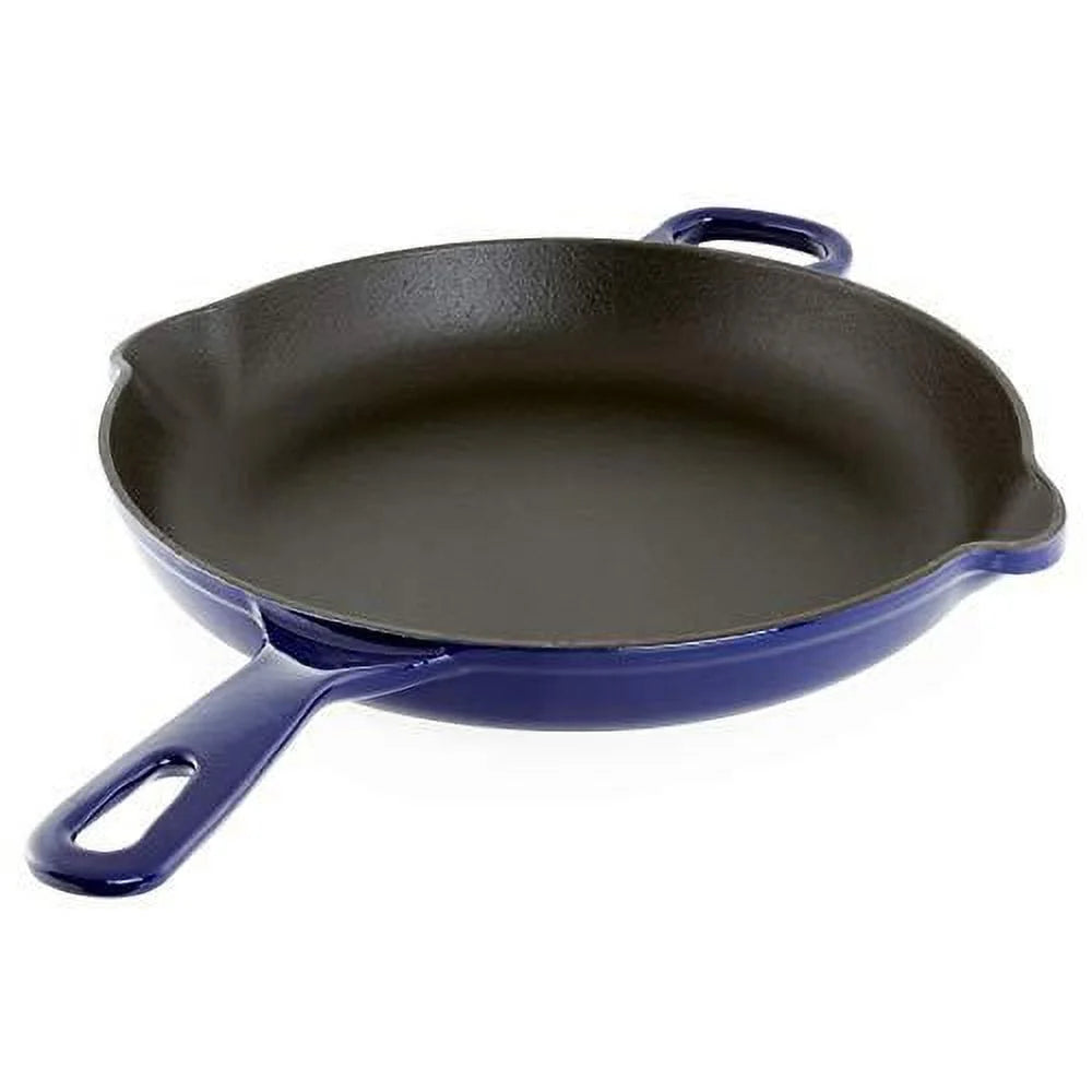 10 inch Round Cast Iron Skillet, Cobalt Blue W638357