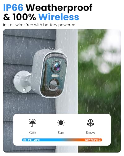 Wireless Outdoor Security Camera 2K Battery Powered WiFi with AI Motion Detection and Color Night Vision (4 Pack) X216