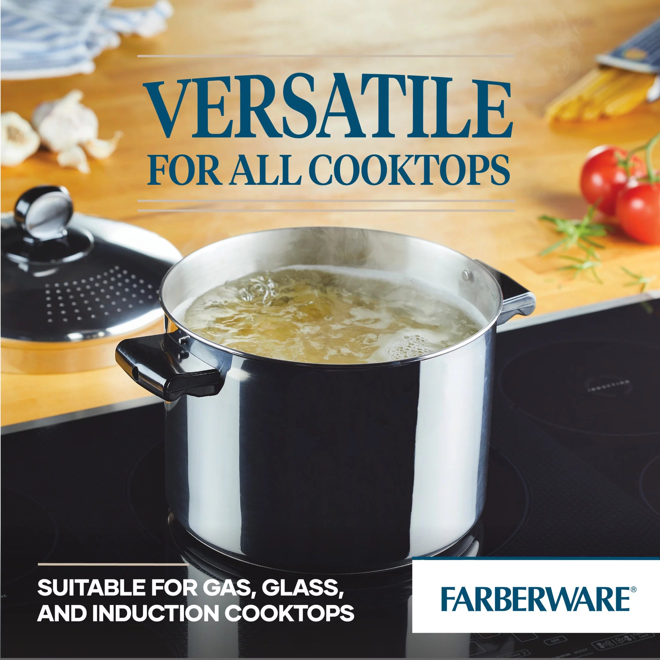 Stainless Steel 8 Quart Covered Stockpot F7016