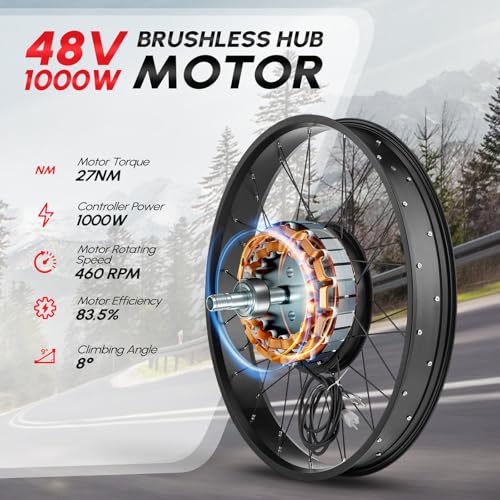 Electric Bike Conversion Kit 48V 1000W 26 Inch Fat Front Wheel C62985