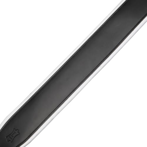3" Wide Leather Guitar Strap with Foam Padding, Black O895