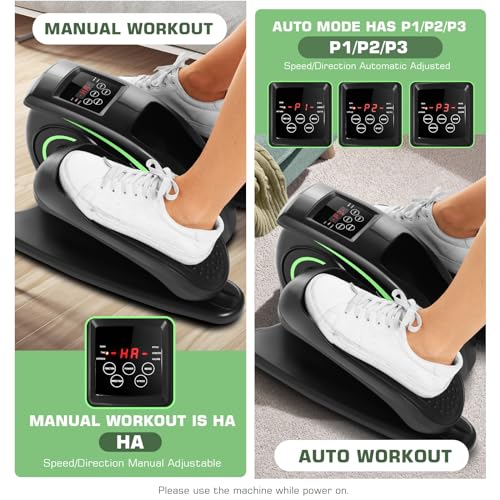 Under Desk Elliptical, Electric Leg Exerciser for Seniors, Portable Seated Foot Pedal with Remote X102