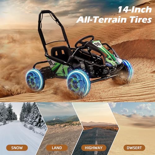 Kids Electric Drift Go Kart, 1200W Brushless Motor, 48V 12Ah Battery, 18.6 MPH I27356