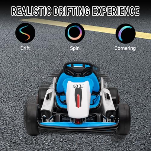 Kids Go Kart, 24V Electric Drift Car, 2-Speed Ride On Toy for Boys Girls 6+ V958