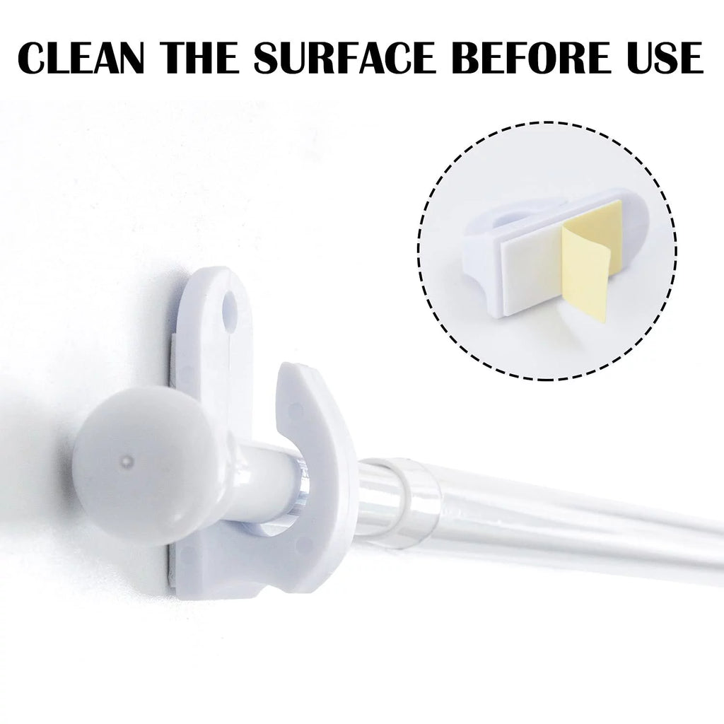 Door Curtain Rods No Drill Telescopic Adjustable White 26-48 Inches G19793