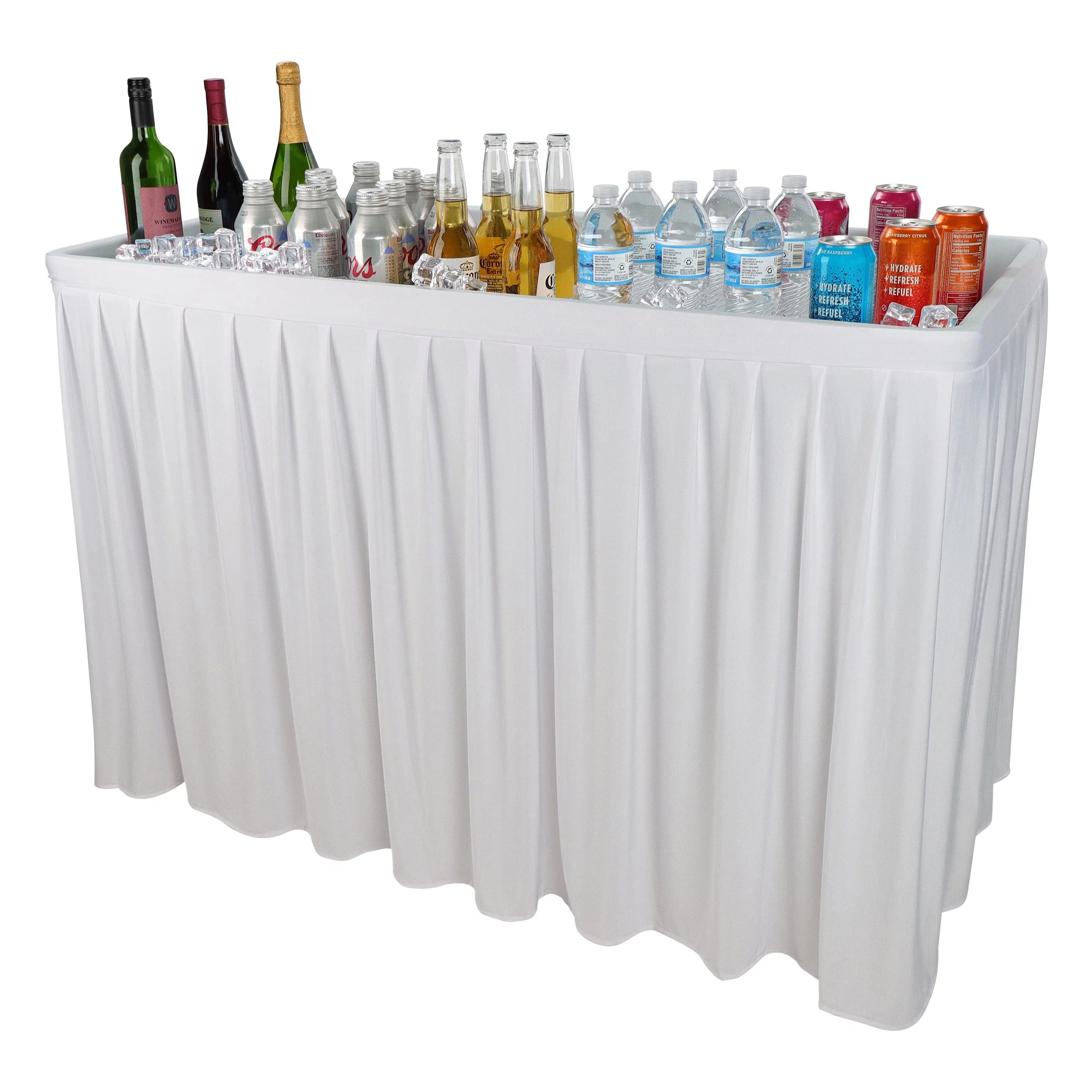 7Penn Folding Ice Cooler Table - 4ft Long Bar Cooler Table Outdoor Ice Chest