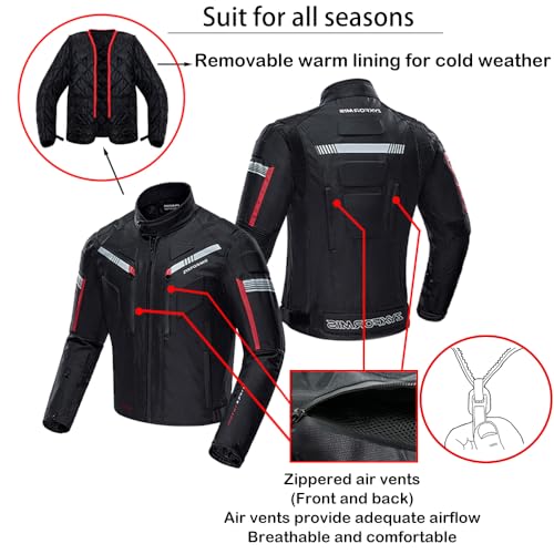 Motorcycle Jacket Waterproof Windproof Armoured for Men F734