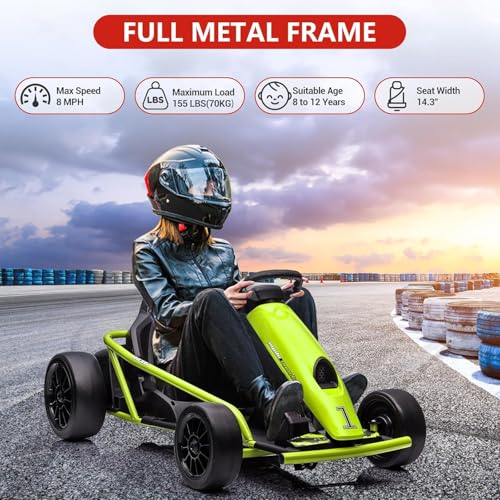Electric Drift Kart for Kids, 24V Ride On Toy with 2×300W Motors Z27187