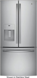 "GE Black Stainless Steel GYE18JBLTS 33"""" Counter Depth French Door Refrigerator with 17.5 cu. ft. Capacity"