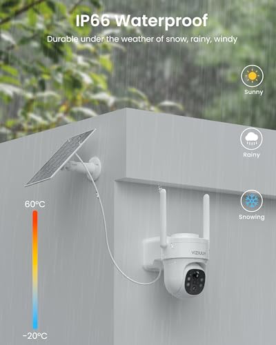 Wireless Outdoor Security Camera, 360° Pan Tilt, Color Night Vision J583888