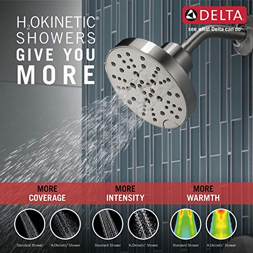 Gold Single-Handle Shower Faucet Trim Kit with 5-Spray Shower Head C514623