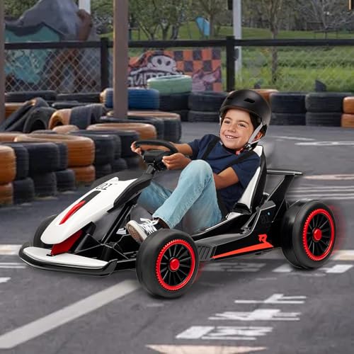 Electric Drift Kart for Kids, 2x200W Motor, 7AH Battery, Ages 6+ S301