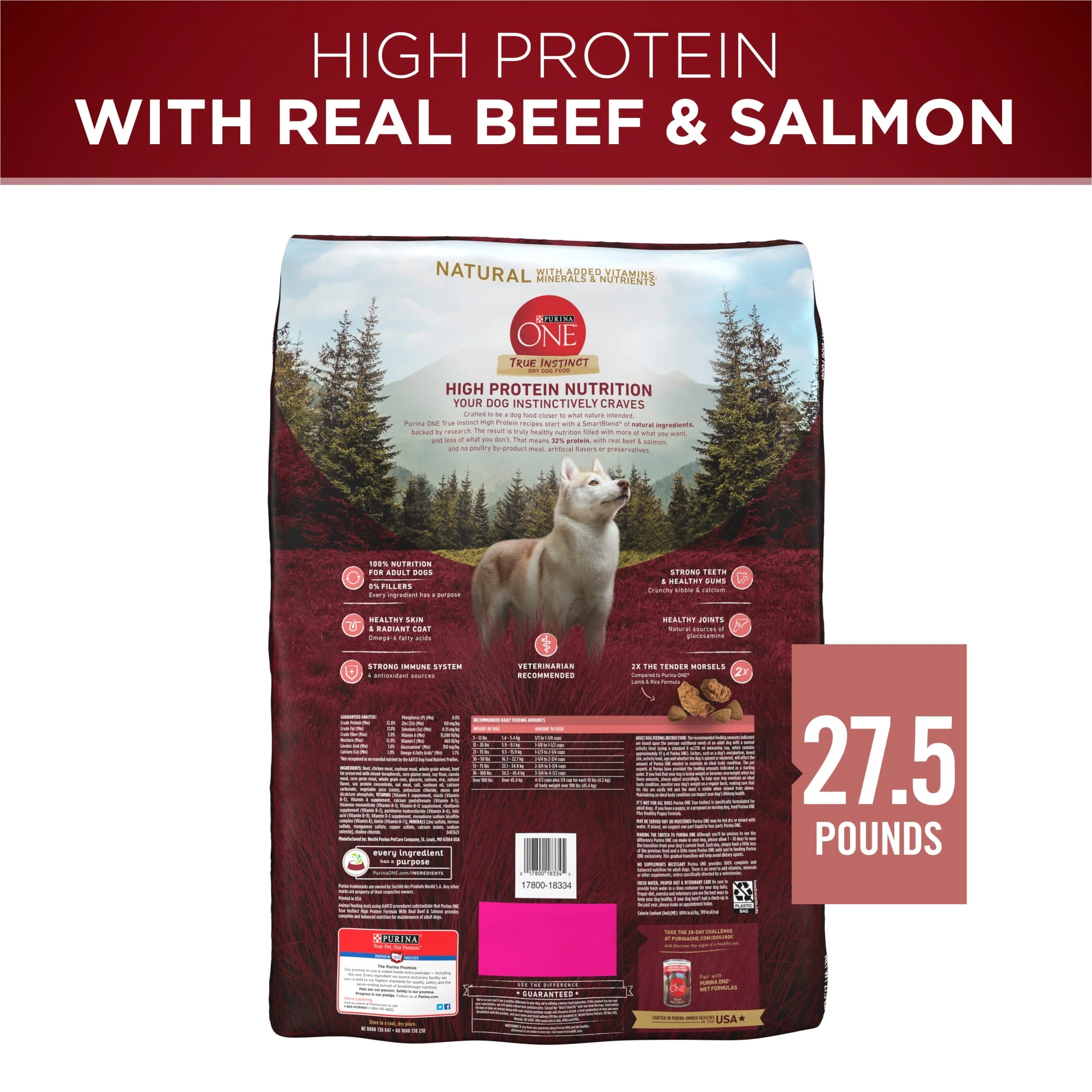 High Protein Dog Food with Real Beef and Salmon H4940