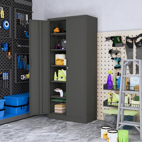 Metal Storage Cabinet with Adjustable Shelves, White M995185