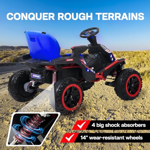 24V Ride on Toy for Big Kids with 4 Motors and Bluetooth Speaker R859