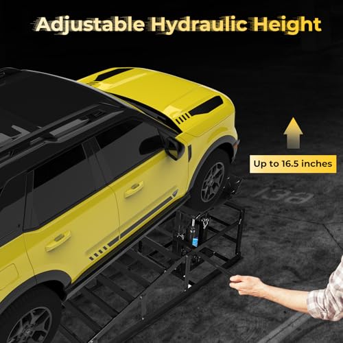 Heavy Duty Steel Hydraulic Car Ramps for Oil Change, 2 Pack I8061