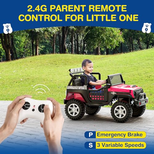 12V Kids Electric Ride On Car with Remote Control, Bluetooth Speaker, LED Lights Z308