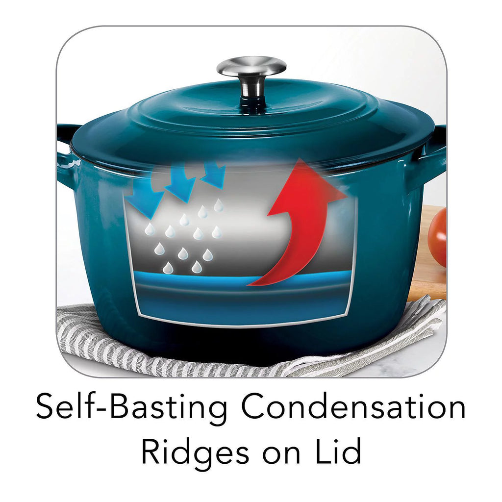 Enameled Cast Iron Covered Round Dutch Oven Z442