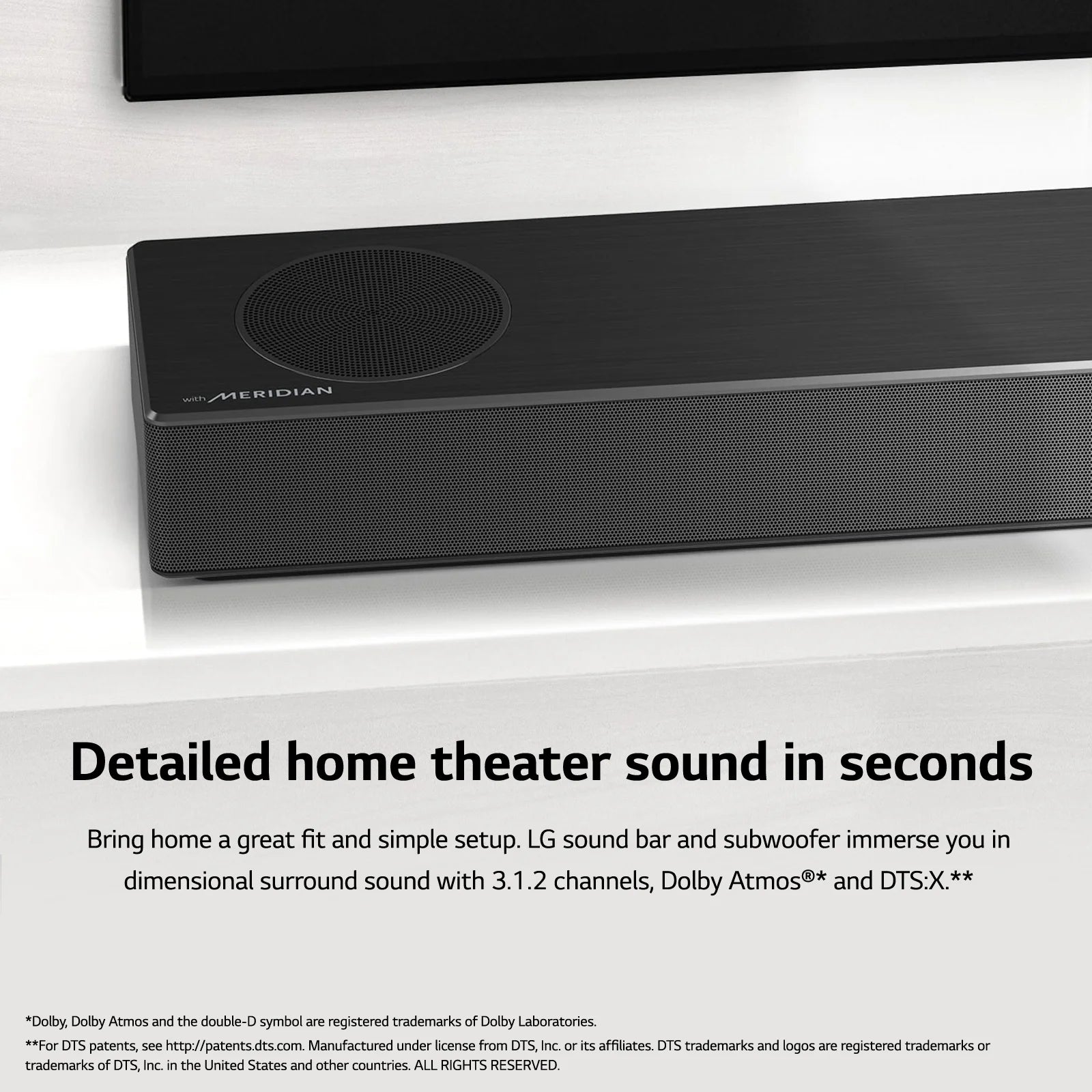 3.1.2 Channel Soundbar with Dolby Atmos and 4K Pass-Through U2852